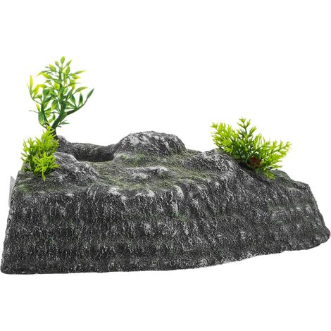 Plateforme de Repos pour Tortue pour Habitat de Tortue et Espace de Divertissement en Résine Réaliste avec Rampe d'escalade et Accessoires Aquarium (1/5)