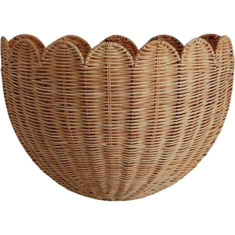 Panier Rangement Murale Rotin Tressé – Style Champêtre – Déco Intérieur – Vintage (1/5)