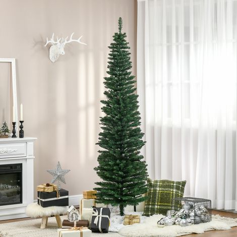 Sapin artificiel Sapin de Noël - y compris Poinsettia Stand 2,1 m - vert DaGou - Idéal (1/5)