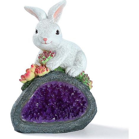 Statue de lapin de jardin à énergie solaire avec fonction lumineuse décorative (1/5)