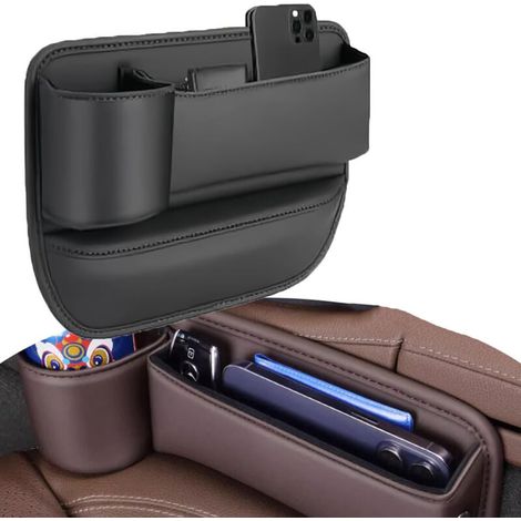 CCYKXA Car Seat Side Organizer, Storage Box with Cup Holder, Front Space Pocket (1/5)
