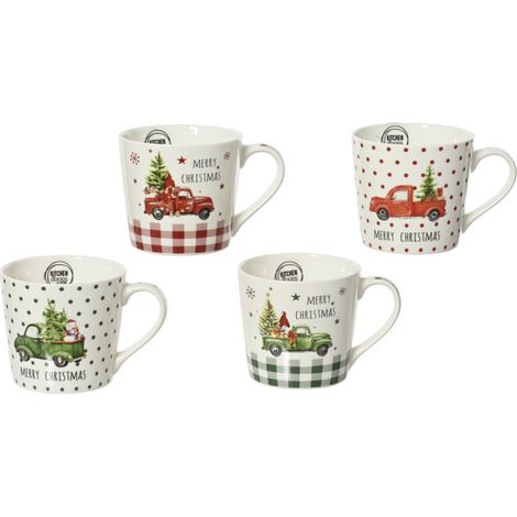 Decoris Weihnachtsdeko Tasse 9,8 x 8,8 cm bunt