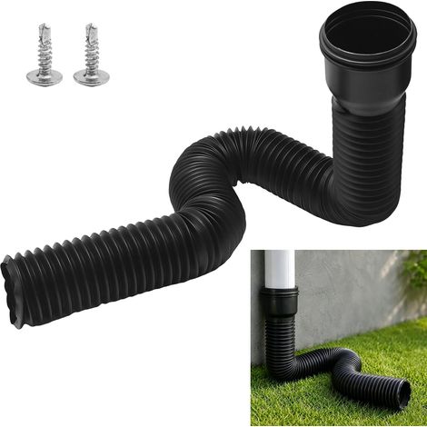 Extension de tuyau de descente universelle jusqu'à 150 cm, flexible et extensible, pour maison, garage, citerne de pluie, facile à monter sur des tuyaux de descente de 80/100 mm (1 pièce) (1/5)