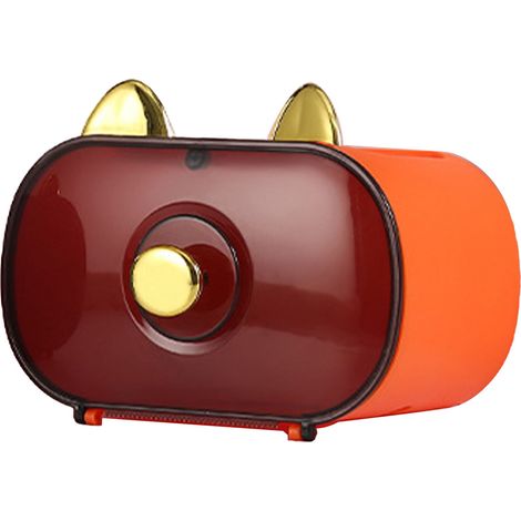 Distributeur de mouchoirs mural étanche porte-rouleau de papier toilette chat porte-bonheur orange pour cuisine salle de bain bureau (1/5)