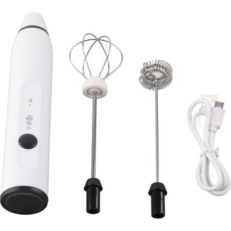 Fouet à main électrique pour œufs et lait, mousseur rechargeable USB, accessoire de cuisine blanc