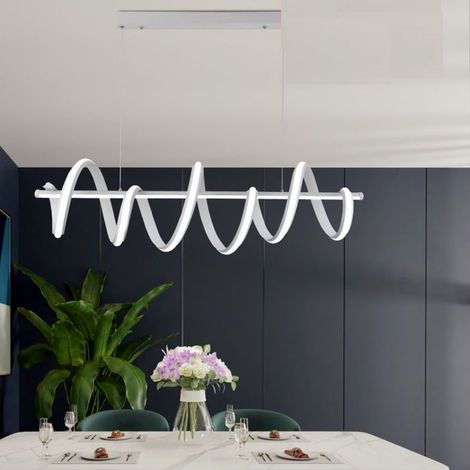 Lampadario a sospensione con luci a led da soffitto stile moderno twister 4800 lumen 60w luce bianca naturale 4000K (1/4)