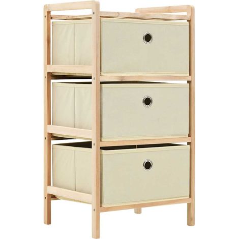 Maison Exclusive - Étagères de rangement avec 3 paniers en tissu 2 pcs beige cèdre (1/5)