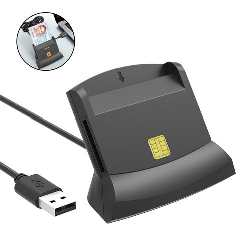 Lecteur de cartes multifonctionnel, compatible avec les cartes à puce, les cartes d'identité, les cartes SD, SDHC, SDXC, Micro SD/T-Flash, MMC, Micro SDHC, Micro SDXC et les cartes SIM.