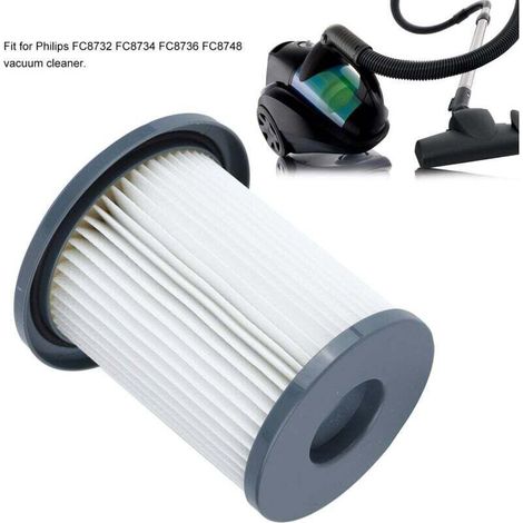 YMYNY Pièces de Rechange Filtres, Filtre à Cartouche pour Philips, Filtre de Rechange, Cartouche Filtrante Accessoire Convient pour Aspirateur Philips FC8732 FC8734 FC8736 FC8748, Un jeu (1/4)
