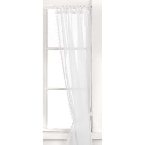 Home Fashion 046/394 – 0105 125 x 0075 cm Tenda arricciata Batista, Tessuto, Bianco, 125 x 75 cm