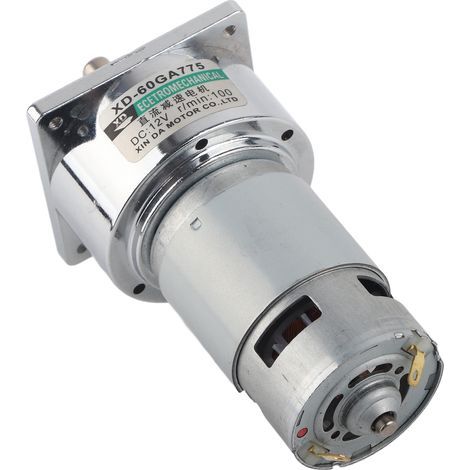 Mikro-Gleichstrommotor mit 35 W Leistung und Metallgetriebe, Drehzahl im Uhrzeigersinn/gegen den Uhrzeigersinn einstellbar (12 V, 100 U/min) (1/5)