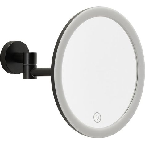tesa VISIOON Miroir LED Tactile Grossissant 5x Noir - Sans percer (1/2)