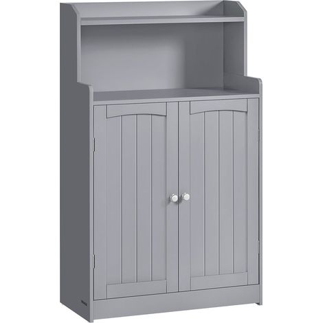 Mobiletto contenitore per bagno 2 ante 2 ripiani regolabili per sala da pranzo cucina soggiorno 30 x 60 x 100 cm grigio 120006480