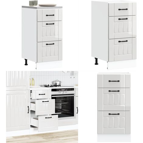 vidaXL Küchen-Unterschrank Lucca Hochglanz-Weiß Holzwerkstoff (1/5)
