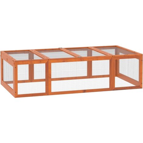 Parque exterior de madera para pequeños animales con techo abatible MODENUIT (1/4)