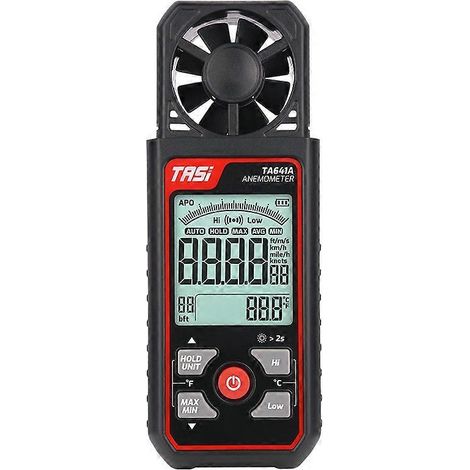 Anémomètre de haute précision, testeur de débit d'air, anémomètre portatif TA641A (1/4)