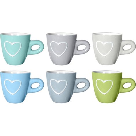 MAURY'S TAZZINE 6 PEZZI AMOUR IN CERAMICA