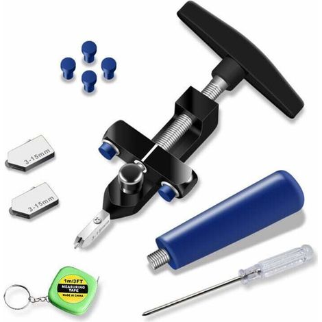 Kit De Coupe-Verre Professionnel 2 En 1 Avec 2 Têtes De Coupe En Métal Dur De 3 À 15 Mm Et 4 Pieds De Contact, Convient Pour Le Verre/Miroir/Carrelage Noir (1/4)
