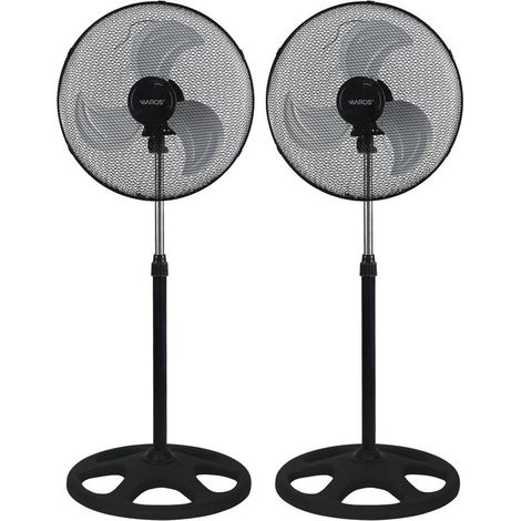 Lot de 2 ventilateurs sur pied Favara en métal Ø50 cm 55 W Noir