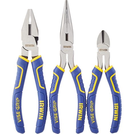 IRWIN 10505483 Set 3pz (cutter diagonale 6”/150 mm, pinza a becco lungo 8”/200 mm, pinza universale 7”/175 mm) (1/5)