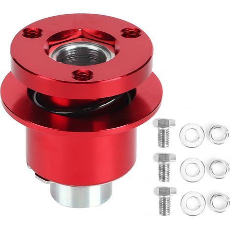 ASHATA Retour de Direction, Alliage en Aluminium Compatible avec l'adaptateur de Moyeu de Volant à 3 Trou, Volant à Libération Rapide pour la Voiture (1/5)