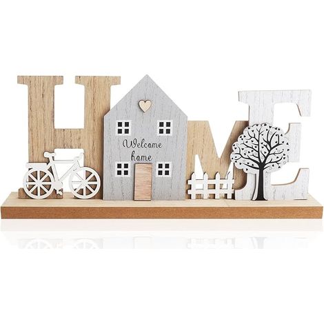 Décoration Maison en Bois – Déco Naturelle pour Salon et Bureau, Lettres Intérieure Rustique Moderne, Idée Cadeau de Noël (1/5)