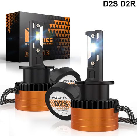 Kit de phares LED D1S D2S D3S 100W 20000 lm LED Ampoule de Phare Canbus sans erreur 6500 K Blanc D2S (1/5)