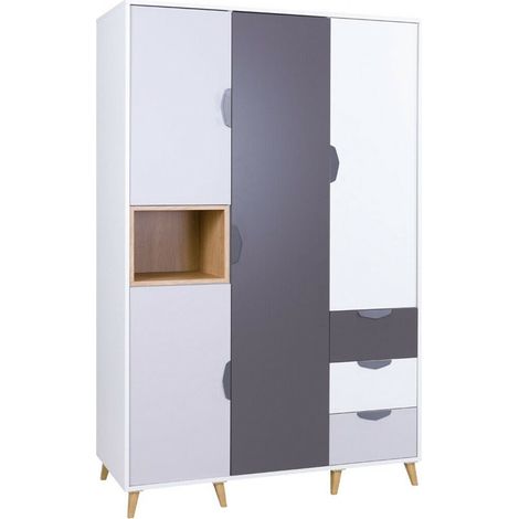 Armoire Domvera 100 , 190x120x55cm, Portes d'armoire: Avec des charnières, Nombre d'étagères: 7 (1/4)