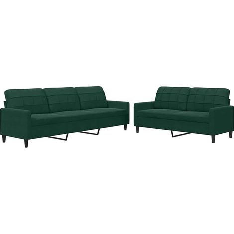 Maison Exclusive - Set di Divani 2 pz con Cuscini Verde scuro in Velluto