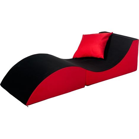 Relaxsofa klappbar schwarz & rot