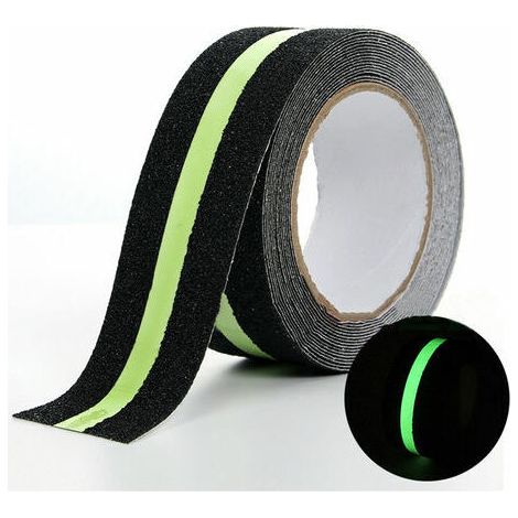Ruban antidérapant en PVC dépoli, bande antidérapante lumineuse extrêmement collante, pour marches d'escalier intérieures et extérieures, 5cm 5m, Vert - Vert (1/4)