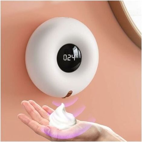 Distributeur de Savon Automatique, Distributeur Savon Mural,Distributeur Savon Liquide, Distributeur Savon Mousse, sans Contact, Ipx7, Capteur Infrarouge, Charge de Type C(300ml,blanc) (1/4)
