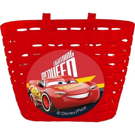 Cestino Disney Cars per bicicletta da bambino, in palstica di colore rosso (1/2)