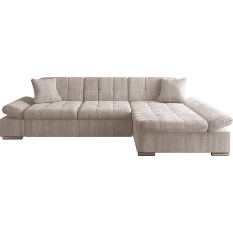Sofá rinconero Comfivo Sanitas I, Derecha, Función de descanso, Almacenaje, 278x161x76cm, 0