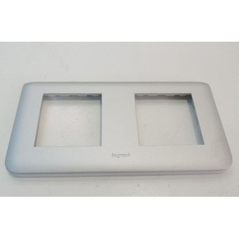 Plaque double alu 2x2 module horizontale prog mosaïc LEGRAND 079004