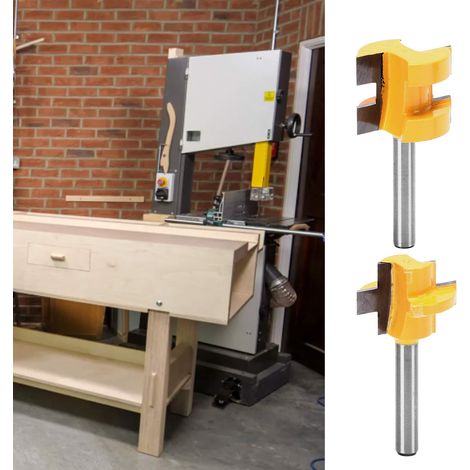 Fraise à tenon en T à queue de 1/2 pouce OU de 1/4 pouce, fraise à tenon à denture carrée, fraise à parquet, fraise à panneaux, fraise à bois, queue de 1/4 pouce (1/5)