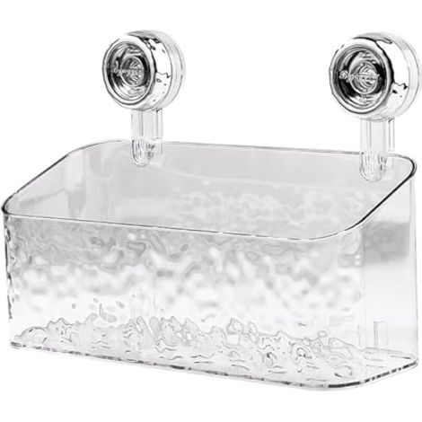 Salle De Bains Etagere Ventouse，étagère Avec Motif Glacier，boîte De Rangement Mural Pour Toilettes，Peut être Renforcé Par Rotation，Rangement Des Serviettes Et Autres Articles Divers（L-blanc） (1/4)