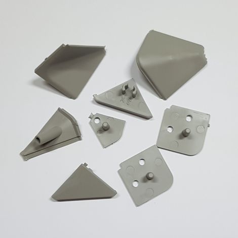 Kit terminali tappi e angolari per alzatina accessori top cucina vari colori colore: bianco triangolare