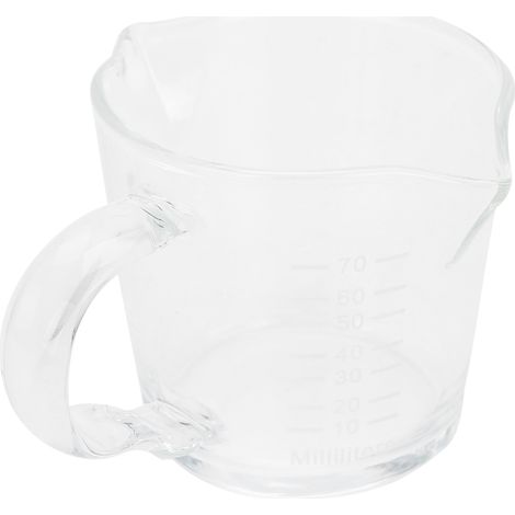 Tasse à café à double bec verseur, graduée, en verre borosilicate fait main, 70 ml (1/5)