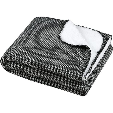 Plaid 130 x 160 cm sherpa kookie noir (1/3)