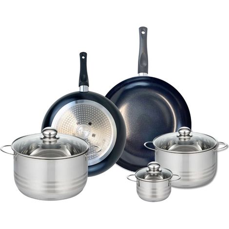 Ensemble de 2 Poêles de cuisson 28 et 32 cm et 3 faitouts 12, 20 et 24 cm Elo Prima Brillant (1/5)