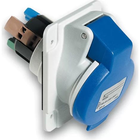 Einbausockel 32A 2P+TT 200-250V IP44 (1/2)