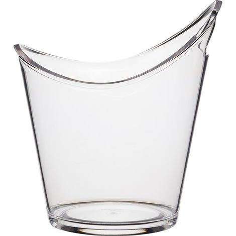 Enfriador de botellas de vino BarCraft, cubo para 2 botellas, cubitera transparente, elegante cubo acrílico en ángulo con asa integrada, 10 litros, 20,5 x 25,5 x 28. cm, 1 unidad