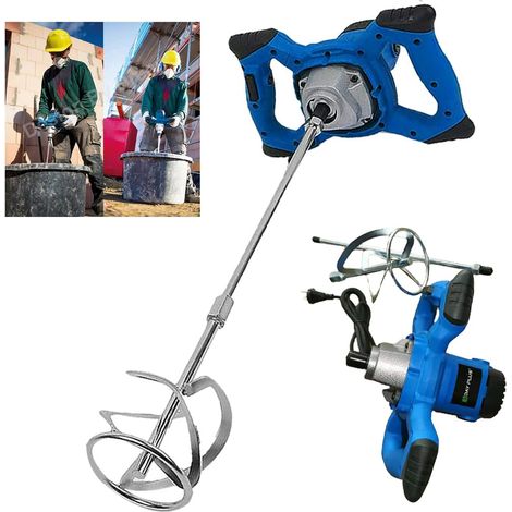 2600W Agitateur avec puissant - agitateur de mortier de couleur d'agitateur de mortier - engrenage métallique robuste à 6 vitesses - avec grand sifflet d'agitation Ø 120mm et poignée ergonomique - Mél