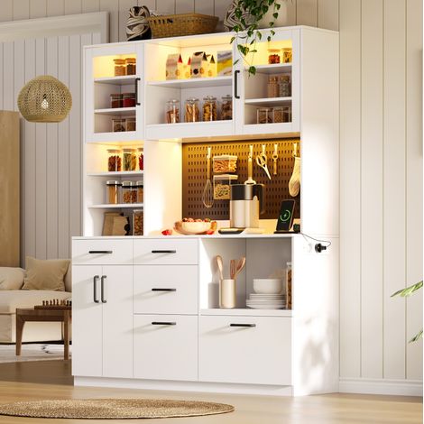 Aparador cocina con LED y enchufes MDF 185x145x40 OKMYHOME (1/5)