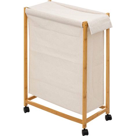 Cesto de ropa con ruedas 52l beige  - 5five (1/4)
