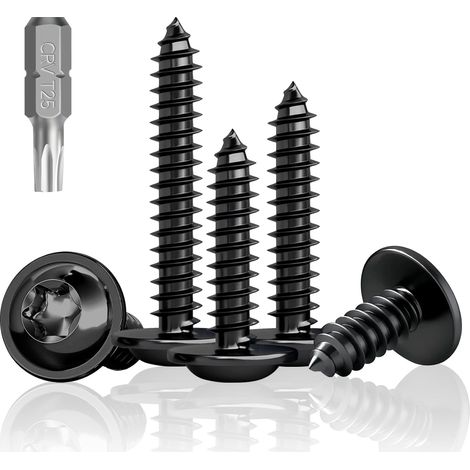 100 - Vis Torx - Acier Inoxydable - Résistance Corrosion - Fixation Panneaux Acoustiques Et Bois - Noir - M5x40mm (1/5)