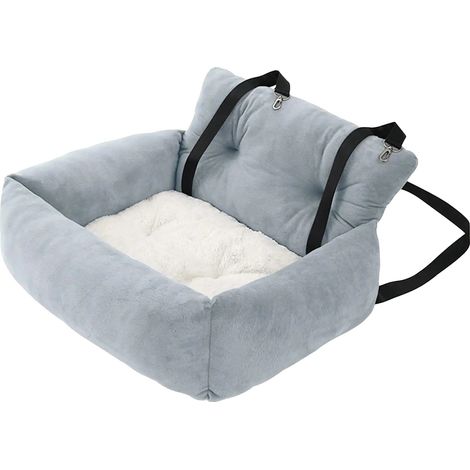 Asiento elevador para mascotas, diseño suave y afelpado, versátil para el coche y el hogar, gris L (1/2)