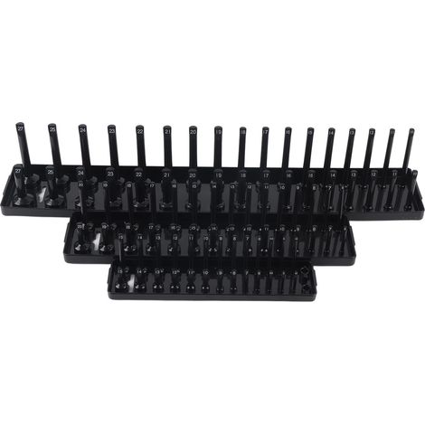 Organisateur de douilles pour boîte à outils, kit de rangement multifonctionnel, support de clé à douille avec étiquetage, boîte de tri de clé à douille 1/4 3/8 1/2 pouce (1/5)