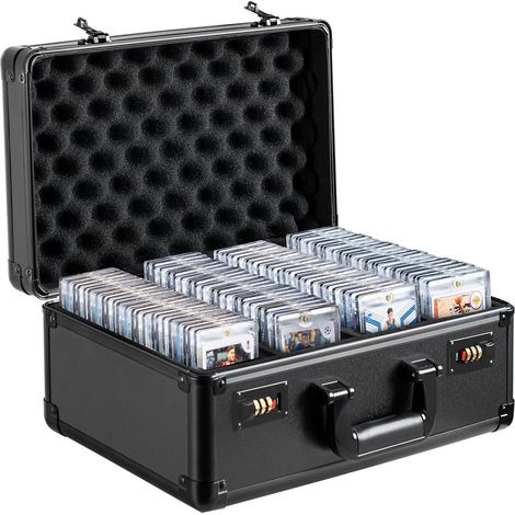 Boîte de rangement sécurisée pour cartes de sport, 4 emplacements, transport pratique, compatible avec 108 cartes PSA et plus (1/5)